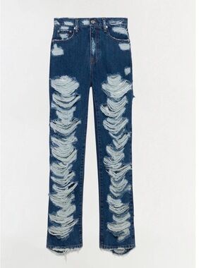 Jonathan Simkhai Erie High Waist Distressed Denim Pant